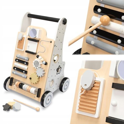 CHODZIK PCHACZ INTERAKTYWNY DLA DZIECI JEŹDZIK EDUKACYJNY 2W1 CZARNO-BIAŁY na Arena.pl