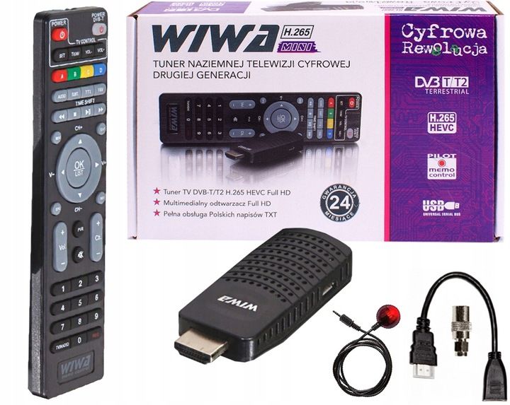 Tuner Dekoder Telewizji Naziemnej DVB T2 H.265 HEVEC TV MINI zdjęcie 1