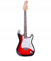 Gitara elektryczna Preston 4/4 Czerwona Podpalana Vintage
