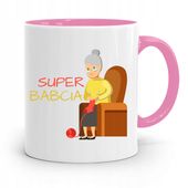 Kubek Różowy Dla Babci Super Babcia Z Nadrukiem Ze Zdjęciem
