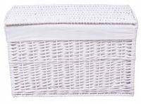 KUFER WIKLINOWY BIAŁY KOSZ NA PRANIE BIELIZNĘ BIAŁY POJEMNIK SKRZYNIA 105L