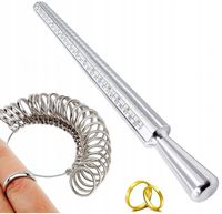 METALOWA MIARKA JUBILERSKA DO MIERZENIA PALCÓW PIERŚCIONKÓW OBRĄCZEK