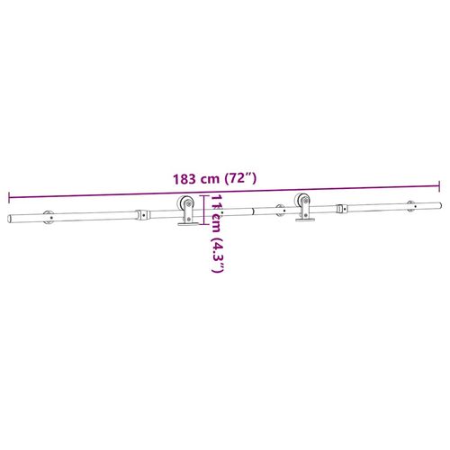 System do mocowania drzwi przesuwnych, 183 cm, stal, srebrny na Arena.pl