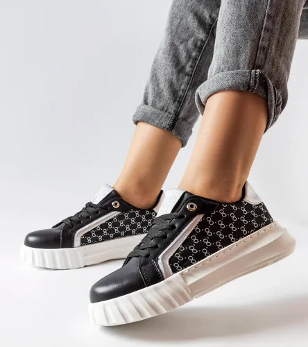 Czarne sneakersy na platformie Giuseppe 38 na Arena.pl