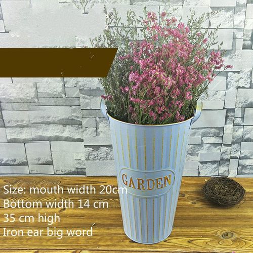 Vintage Doniczka doniczka -  Wiadro - METALOWA - Idealna Do Domu I Ogrodu 42 Zielony na Arena.pl