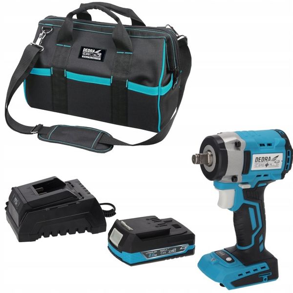 KLUCZ UDAROWY DEDRA akumulatorowy SAS+ALL 2Ah 350Nm 1/2" +Torba narzędziowa zdjęcie 8