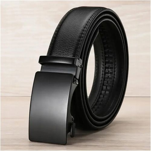 PASEK SKÓRZANY MĘSKI DO SPODNI CZARNY AUTOMAT METALOWA KLAMRA na Arena.pl