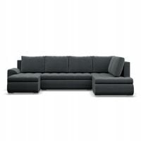 KANAPA NAROŻNIK FORESTA XXL Z OTOMANĄ CIEMNY SZARY KRONOS VELVET