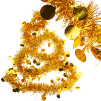 Łańcuch Choinkowy Sznur Girlanda Świąteczna Złoty Z Ozdobami