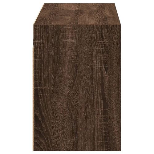 Ścienna szafka TV z LED, brązowy dąb, 130x31x45 cm na Arena.pl