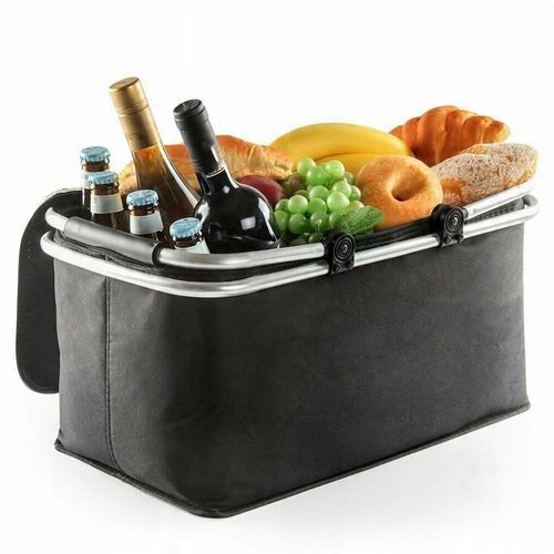 KOSZ CZARNY KOSZYK PIKNIKOWY SKŁADANY TERMICZNY + 2 WKŁADY CHŁODZĄCE na Arena.pl