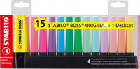 Zakreślacz STABILO BOSS ORIGINAL podstawka na biurko 15 szt