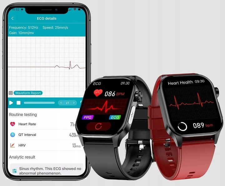 SMARTWATCH MĘSKI Zegarek EKG FUNKCJA POMIARU CUKRU AMOLED CIŚNIENIE ROZMOWY zdjęcie 12