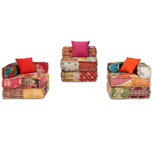 Patchworkowa sofa modułowa, 3-osobowa GXP-676007 na Arena.pl