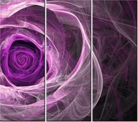 90CM 80 OBRAZ 3 ELEM FIOLETOWA RÓŻA ŚCIENNY