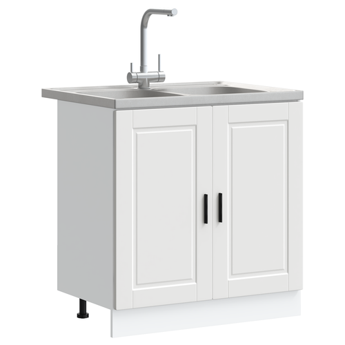 Szafka pod zlew z drzwiami Porto 2 pcs Biały 80 x 46 x 84.5 cm na Arena.pl