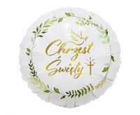 balon foliowy Chrzest Święty gołąbek i krzyż 18" | FG-OCGK