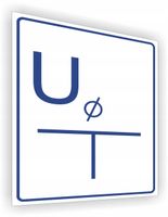 Tablica orientacyjna przyłączenia uziomu znak nadruk 20x15 cm dużo wzorów