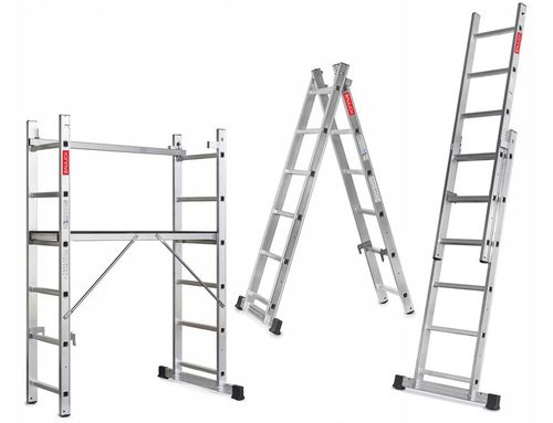 Rusztowanie aluminiowe 2x6 podest roboczy składany drabina 3w1 BAULICH na Arena.pl