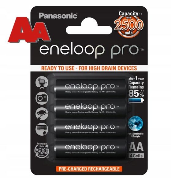 4x PANASONIC ENELOOP PRO 2550 mAh R6 AA JAPAN zdjęcie 3