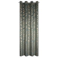 Zasłona gotowa Milena 140x250 miętowa przelotki z motywem liści