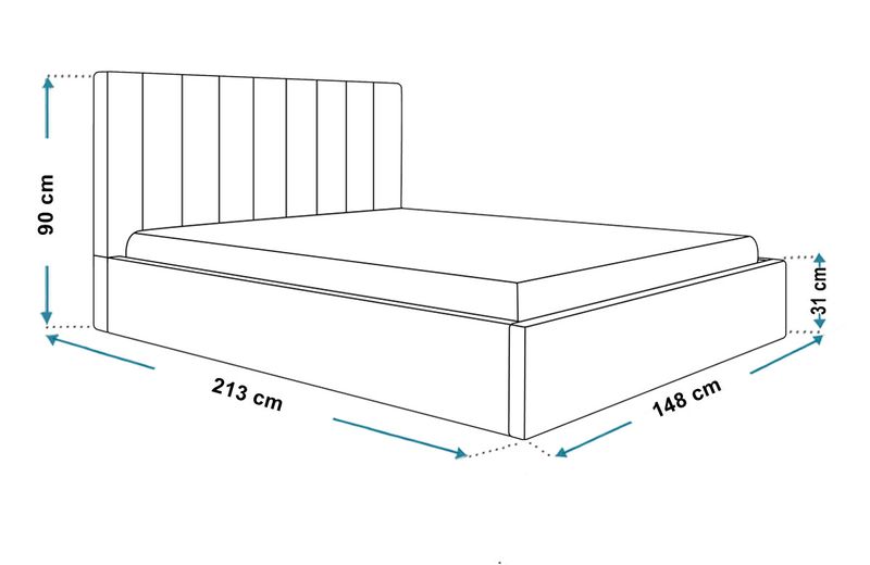 Łóżko Slim 9 tapicerowane 140x200 stelaż pojemnik zdjęcie 11