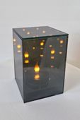 Lustrzany Lampion Znicz z efektem 3D LED Sześcian Świecznik