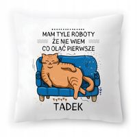 Poduszka Dla Tadka Na Urodziny Ze Zdjęciem Na Prezent Biała 40X40 Cm