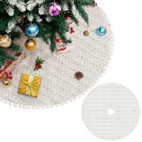 Dywanik pod Choinkę Mata Futerko Biały Dywan 91 cm Duży na Prezenty Okrągłe