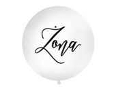 Balon lateksowy "Żona", 100 cm, biały z nadrukiem czarnym [balon na hel]