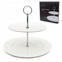 2 x Patera porcelanowa dwupoziomowa biała Bella Fiore Alis Tragar