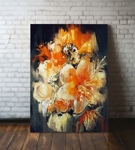 Obraz na płótnie abstrakcja kwiaty 50x70 cm na Arena.pl