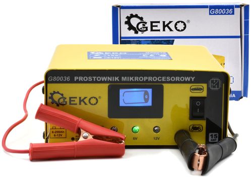Prostownik mikroprocesorowy LCD 6/12V 15A na Arena.pl