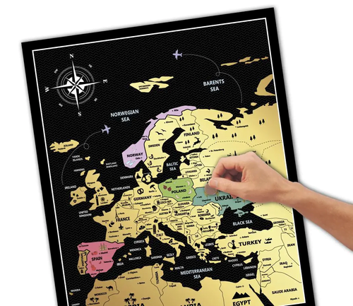 MAPA EUROPY - Złota Mapa Zdrapka na Arena.pl