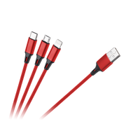 RB-6005-100-B Kabel USB 3w1 microUSB, USB typu C,