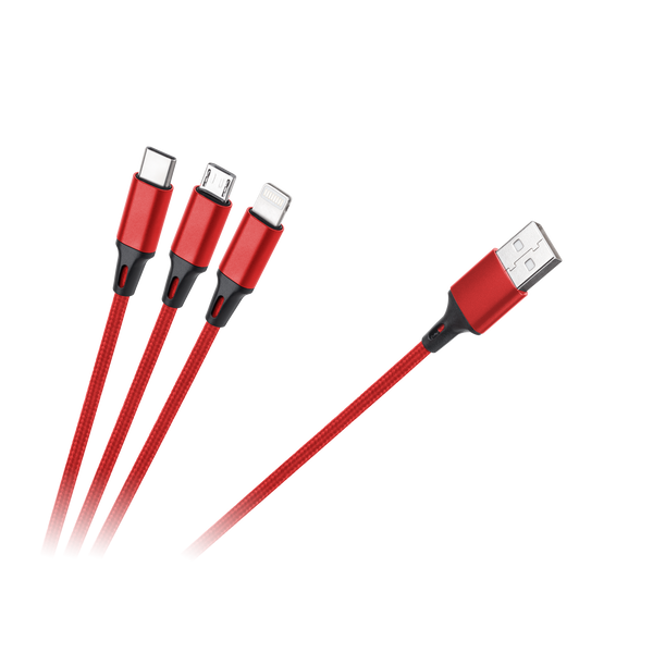 RB-6005-100-B Kabel USB 3w1 microUSB, USB typu C, zdjęcie 1
