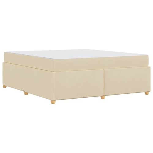 Ramka łóżka z materacem Kremowy 180 x 200 cm tkanina na Arena.pl