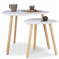 Stolik kawowy owalny 60 x 60 x 48cm biały