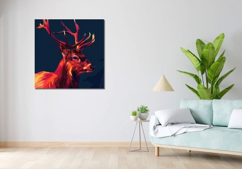 Obraz 90x90cm Jeleń w Geometrii na Arena.pl