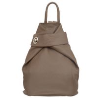 VERA PELLE plecak damski skórzany elegancki trójkątny V561 c.taupe