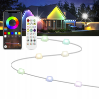 15m Smart Eaves Lights RGB Trwałe oświetlenie 30 LED Wodoodporne na zewnątr