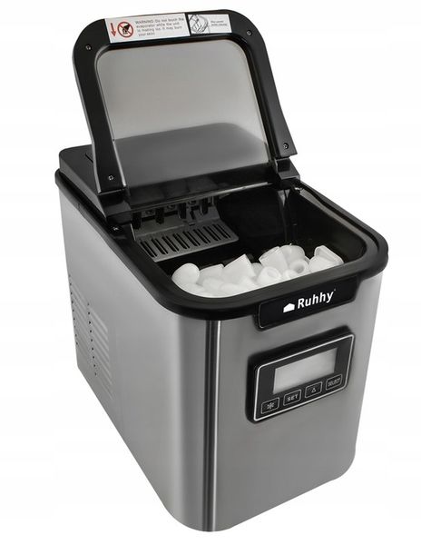 Kostkarka Domowa Maszyna Do Lodu Srebrna Szara Wydajna Łatwa w Obsłudze zdjęcie 7