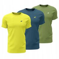 KOSZULKA 4F MĘSKA T-SHIRT ZESTAW SPORTOWY BAWEŁNA KOMPLET 3PAK LIMIT