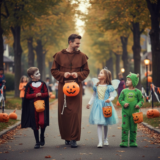 Przebranie halloween dla dorosłych mnich zdjęcie 6