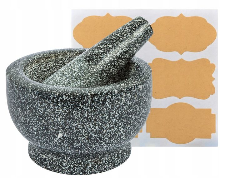 solidny moździerz kuchenny z tłuczkiem Granitowy trwała jakość prezent zdjęcie 1