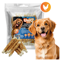 Kurczak ze skórą wołową Przysmak przekąska dla psa 500g UNIQ PETS