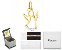 ZŁOTA ZAWIESZKA ANIOŁEK DIAMENTY ANIOŁ WISIOREK