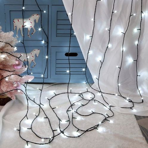 LAMPKI ŚWIĄTECZNE CHOINKOWE NA CHOINKĘ Zewnętrzne Wewnętrzne 500 LED ZIMNE na Arena.pl