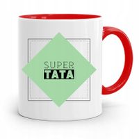 Kubek Czerwony Dla Taty Ojca Super Tata Prezent Z Nadrukiem Ze Zdjęciem