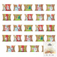 Kalendarz adwentowy Świąteczne pudełka Poduszki Boże Narodzenie DIY 24szt